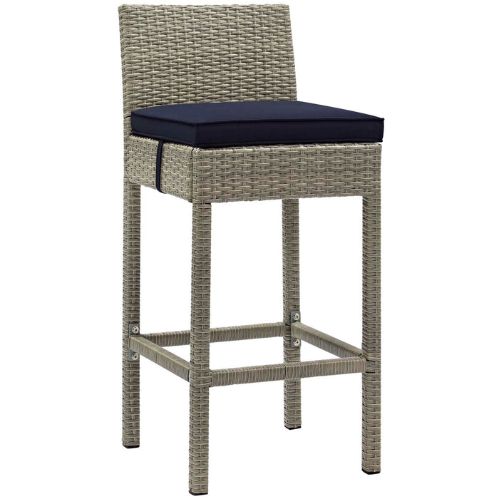 Conduit Outdoor Patio Wicker Rattan Bar Stool Set of 4