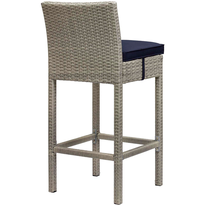 Conduit Outdoor Patio Wicker Rattan Bar Stool Set of 2