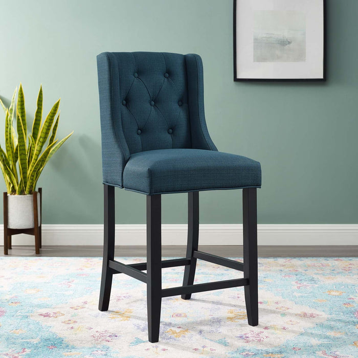 Baronet Tufted Button Upholstered Fabric Counter Stool