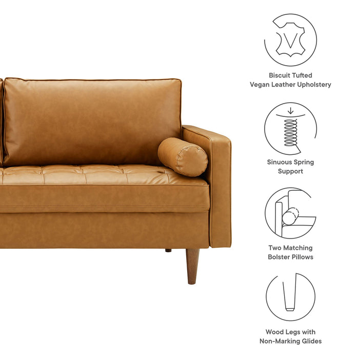 Valour Upholstered Faux Leather Sofa