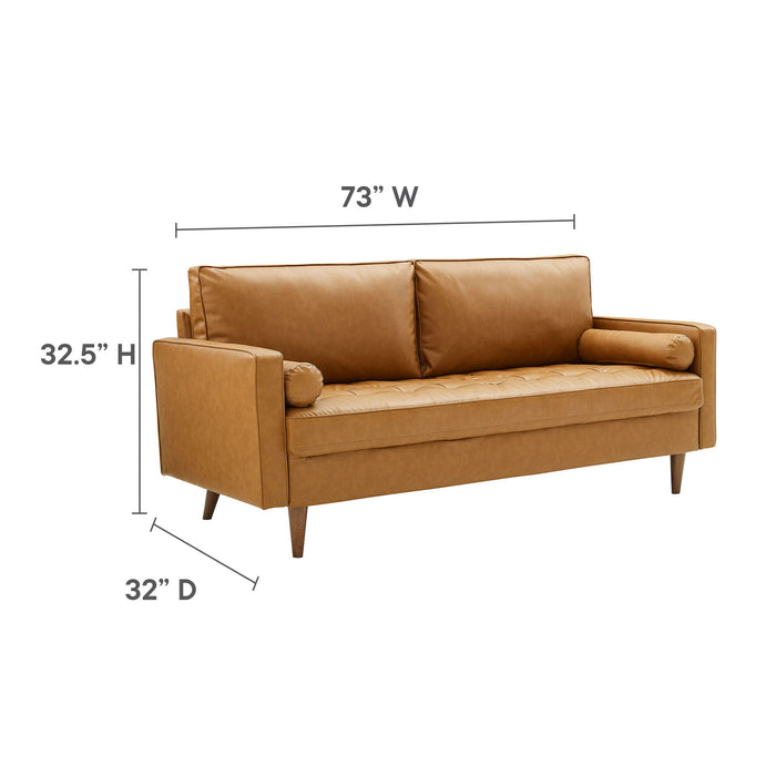 Valour Upholstered Faux Leather Sofa