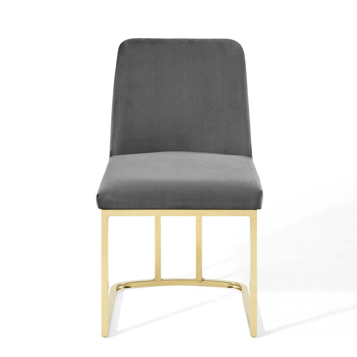 Amplify Sled Base Performance Velvet Dining Side Chair