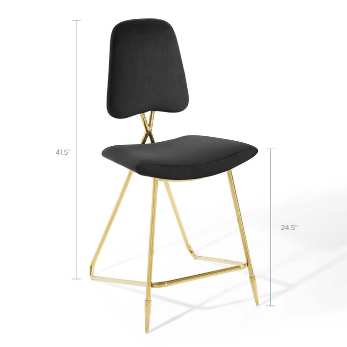 Ponder Performance Velvet Counter Stool