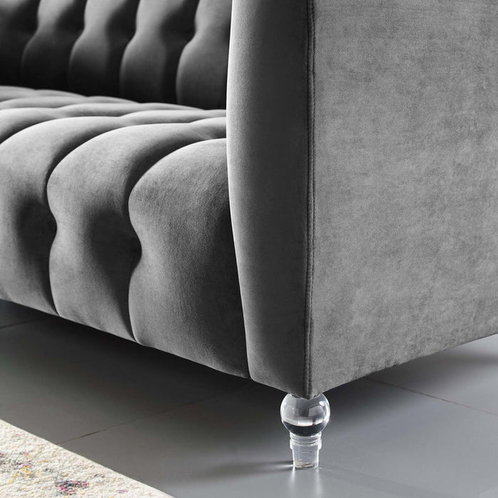 Mesmer Channel Tufted Button Performance Velvet Sofa