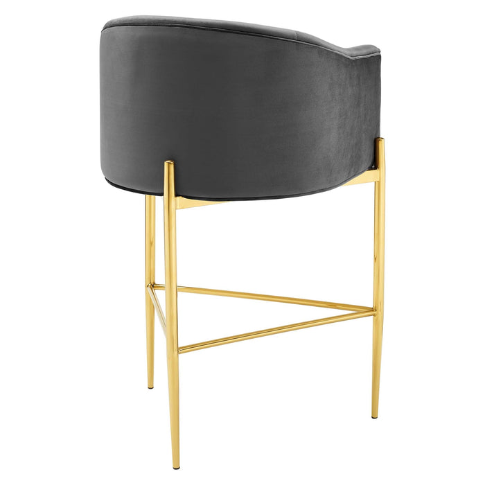 Savour Tufted Performance Velvet Bar Stool