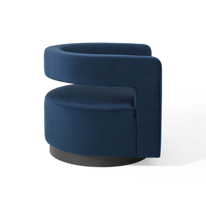 Spin Cutaway Performance Velvet Swivel Armchair