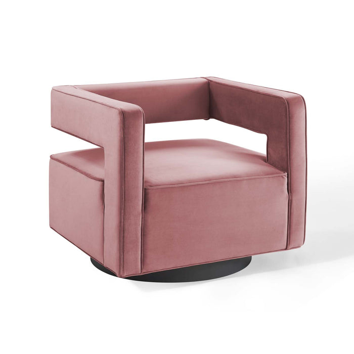 Booth Performance Velvet Swivel Armchair