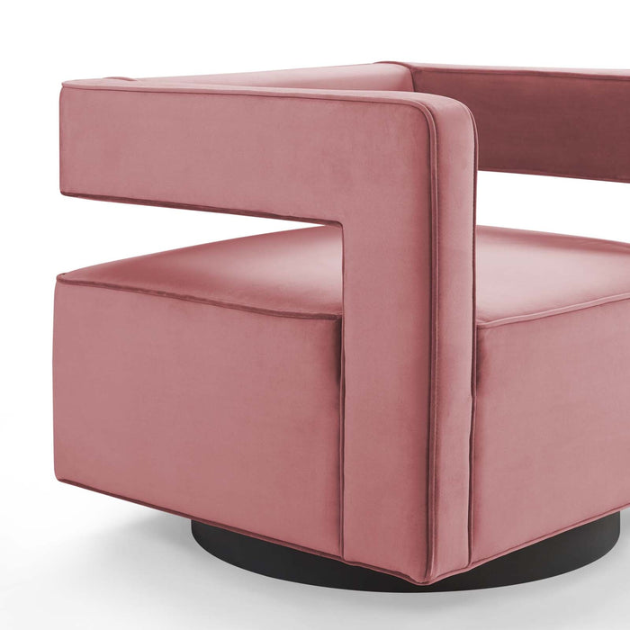 Booth Performance Velvet Swivel Armchair