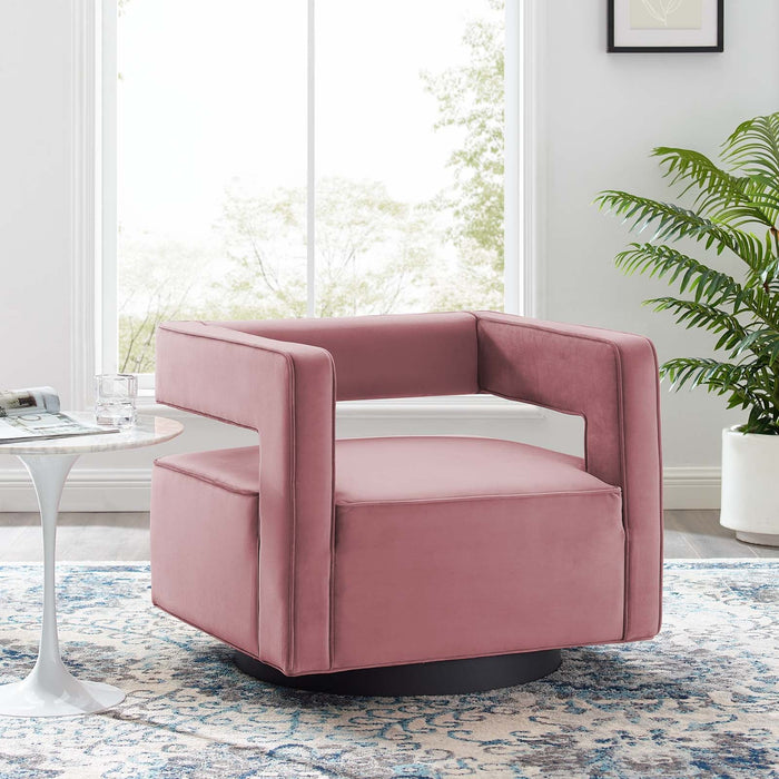 Booth Performance Velvet Swivel Armchair