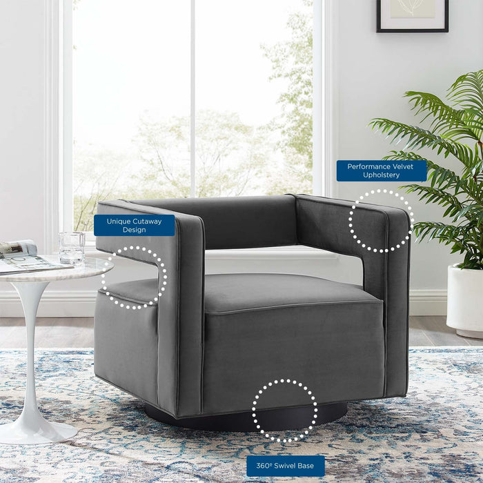 Booth Performance Velvet Swivel Armchair