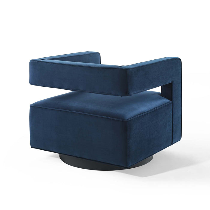 Booth Performance Velvet Swivel Armchair