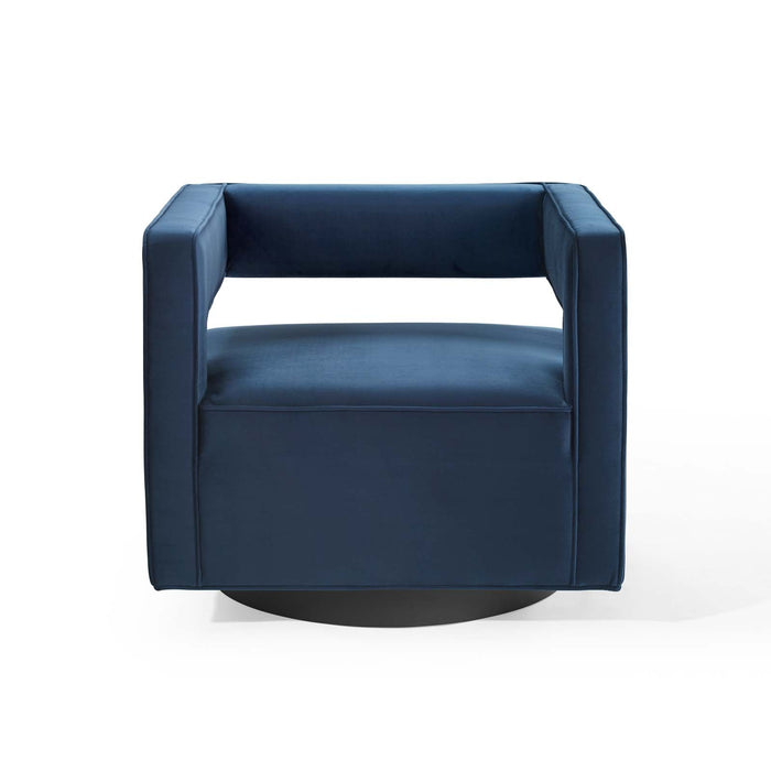 Booth Performance Velvet Swivel Armchair