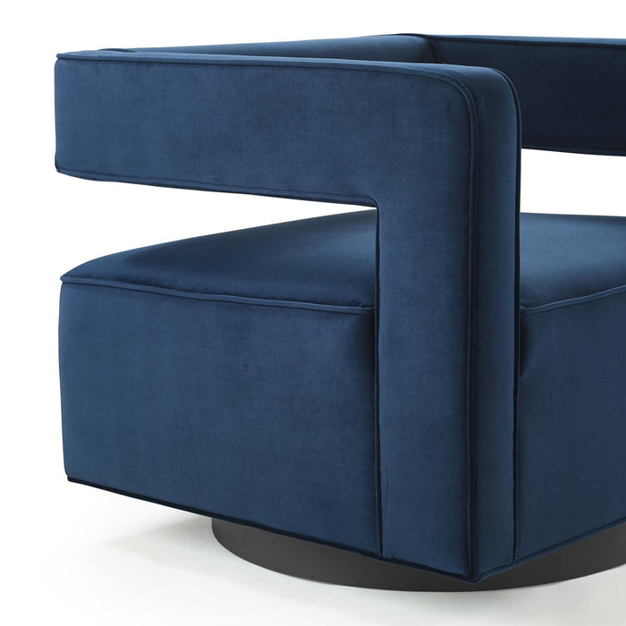 Booth Performance Velvet Swivel Armchair