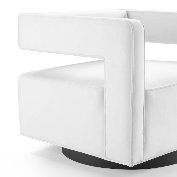 Booth Performance Velvet Swivel Armchair