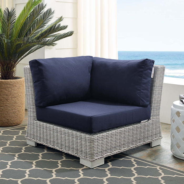 Conway Sunbrella® Outdoor Patio Wicker Rattan Corner Chair