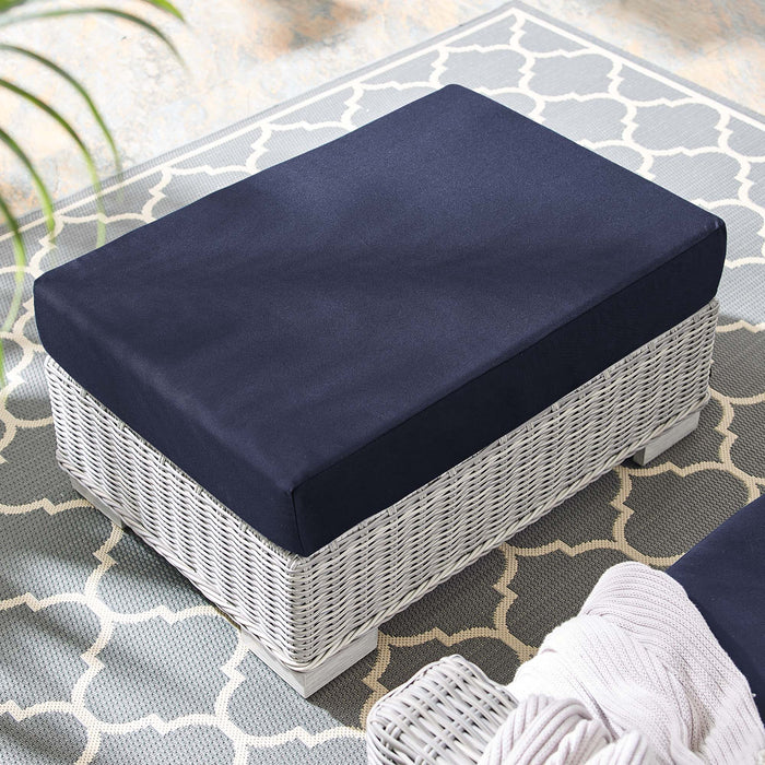 Conway Sunbrella® Outdoor Patio Wicker Rattan Ottoman