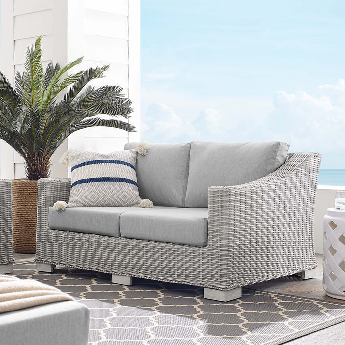 Conway Sunbrella® Outdoor Patio Wicker Rattan Loveseat