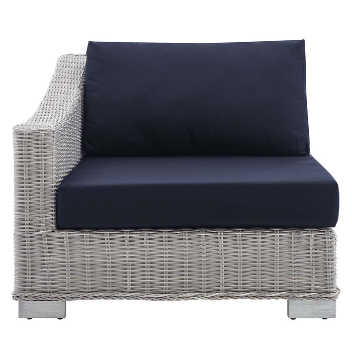 Conway Sunbrella® Outdoor Patio Wicker Rattan Left-Arm Chair