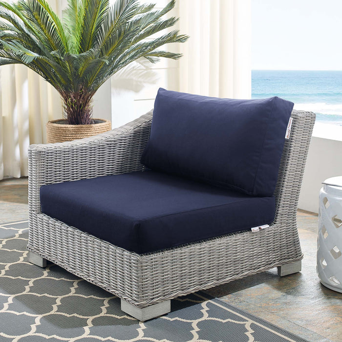 Conway Sunbrella® Outdoor Patio Wicker Rattan Left-Arm Chair