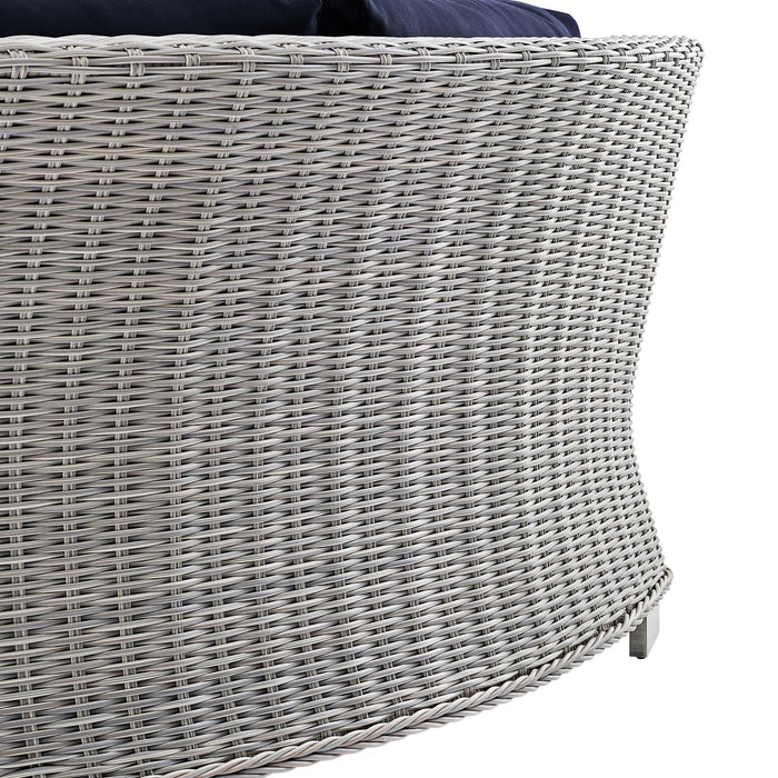 Conway Sunbrella® Outdoor Patio Wicker Rattan Round Corner Chair