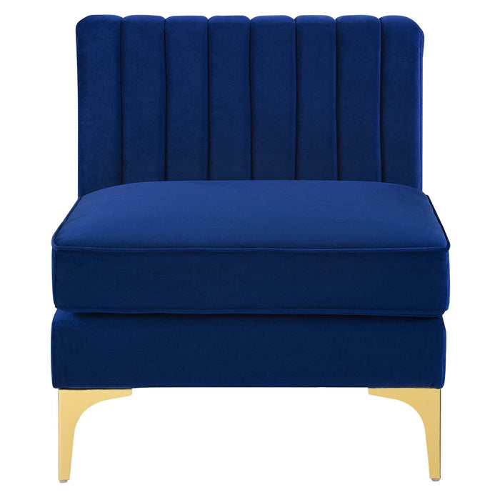 Triumph Channel Tufted Performance Velvet Armless Chair