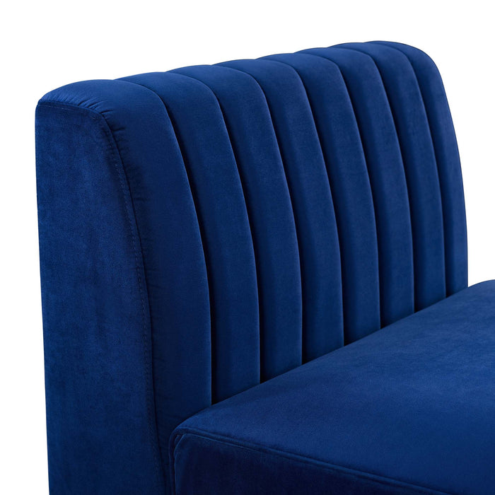 Triumph Channel Tufted Performance Velvet Armless Chair