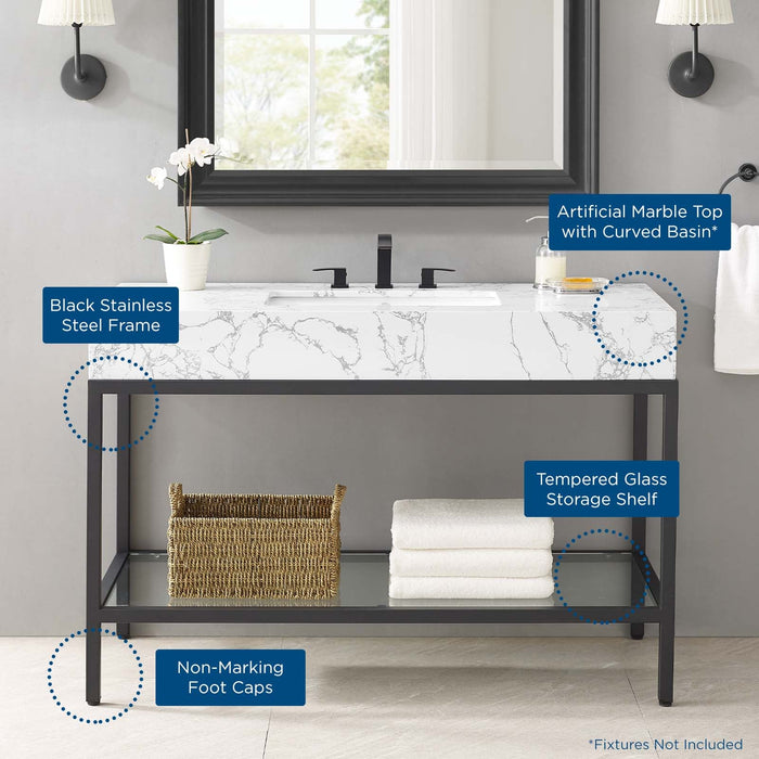 Kingsley Stainless Steel Bathroom Vanity