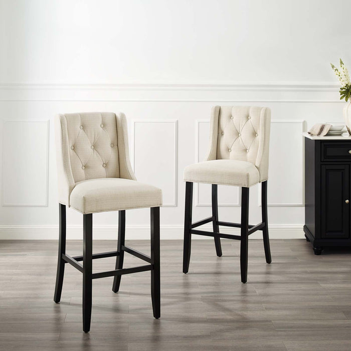 Baronet Bar Stool Upholstered Fabric Set of 2