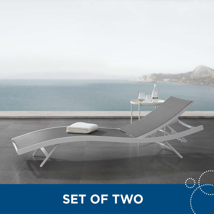 Glimpse Outdoor Patio Mesh Chaise Lounge Set of 2