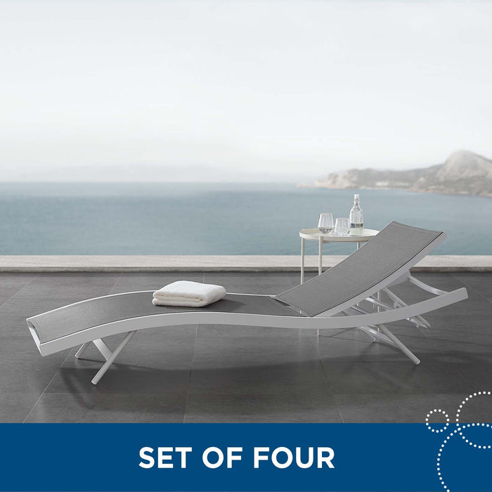 Glimpse Outdoor Patio Mesh Chaise Lounge Set of 4