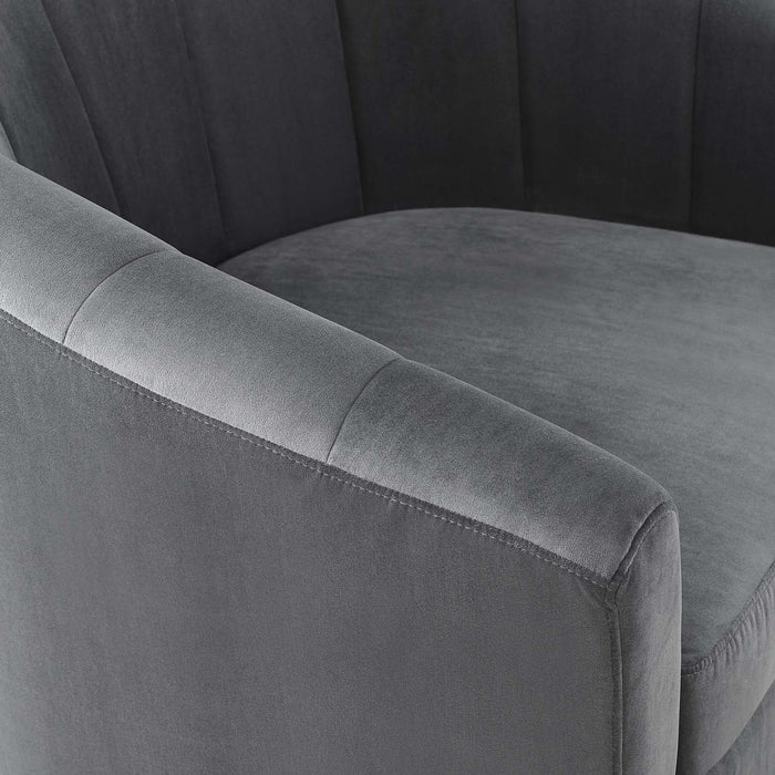 Prospect Performance Velvet Swivel Armchair