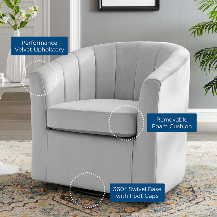 Prospect Performance Velvet Swivel Armchair