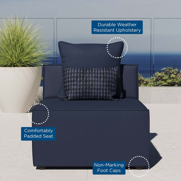 Saybrook Outdoor Patio Upholstered Sectional Sofa Armless Chair