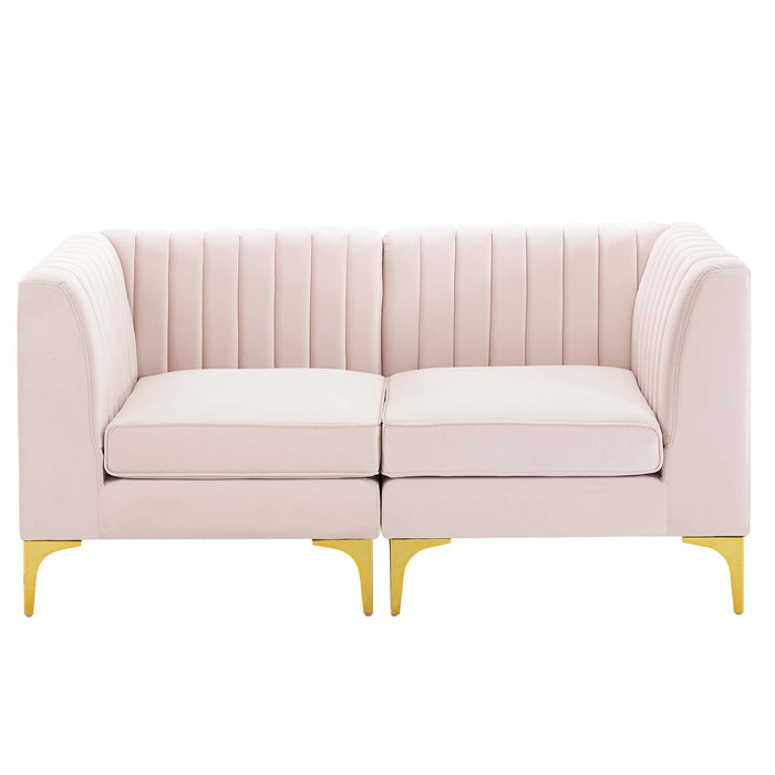 Triumph Channel Tufted Performance Velvet Loveseat