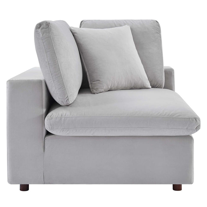 Commix Down Filled Overstuffed Performance Velvet Corner Chair