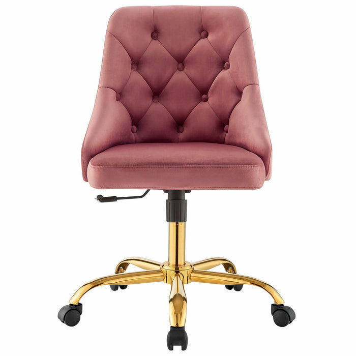 Distinct Tufted Swivel Performance Velvet Office Chair