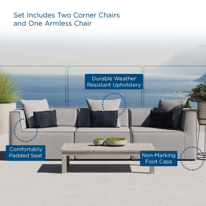 Saybrook Outdoor Patio Upholstered 3-Piece Sectional Sofa