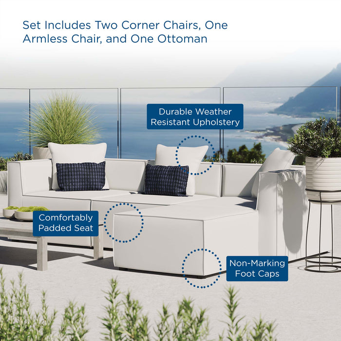 Saybrook Outdoor Patio Upholstered 4-Piece Sectional Sofa