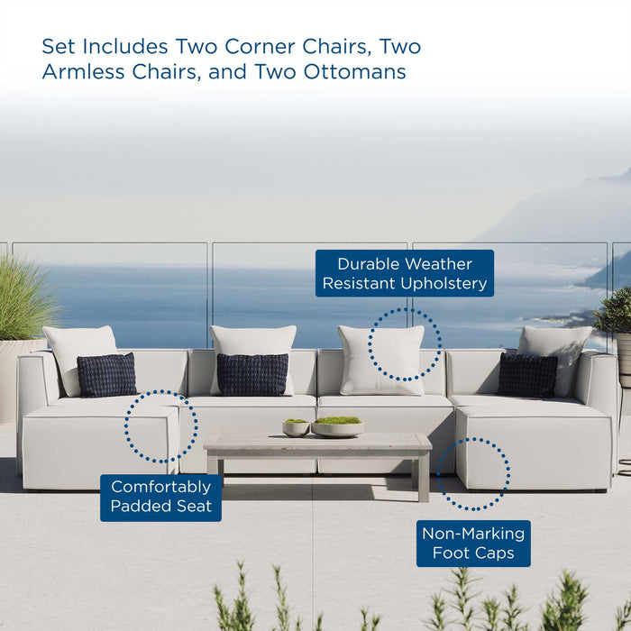 Saybrook Outdoor Patio Upholstered 6-Piece Sectional Sofa