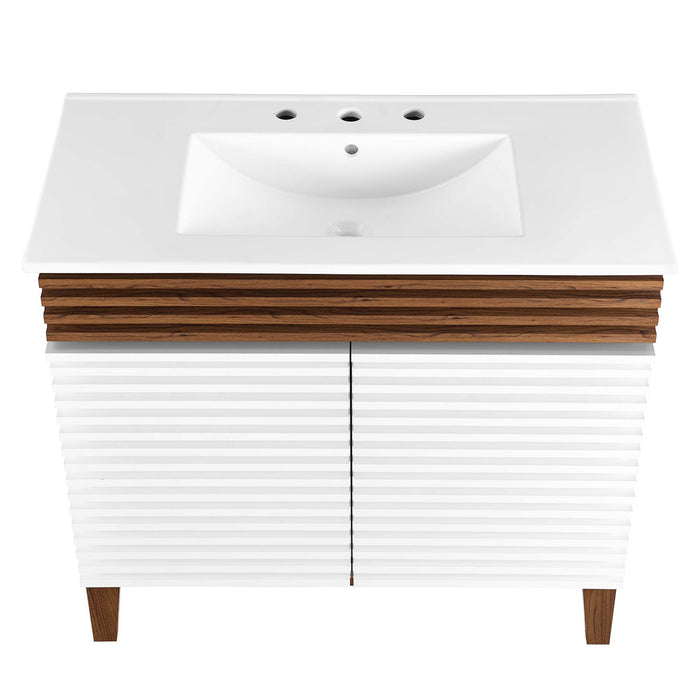 Render 30" and 36" Bathroom Vanities with White Basin Included