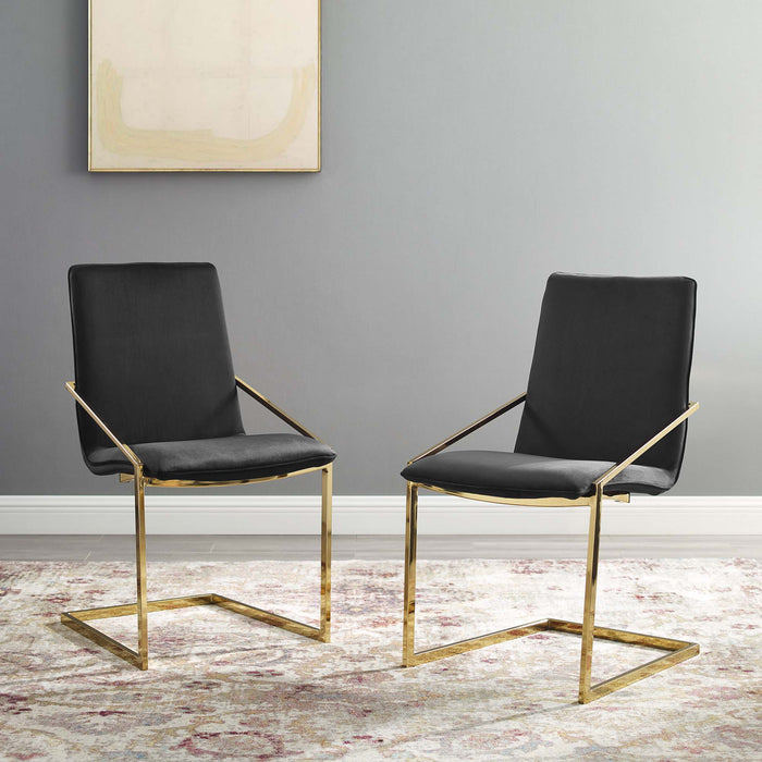 Pitch Dining Armchair Performance Velvet Set of 2