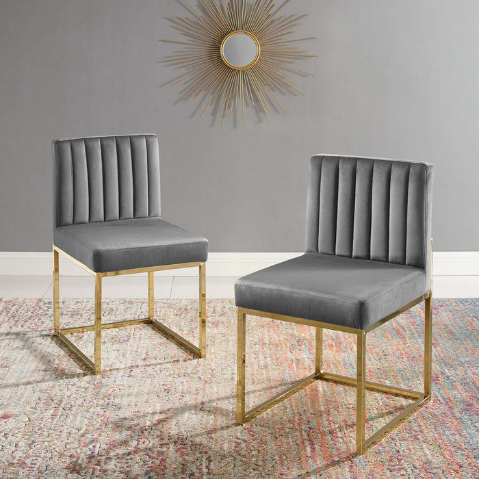 Carriage Performance Velvet Dining Chair Set of 2