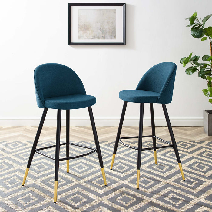 Cordial Fabric Bar Stools - Set of 2