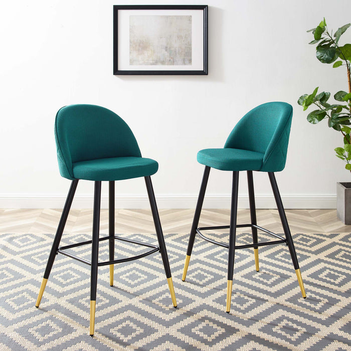 Cordial Fabric Bar Stools - Set of 2