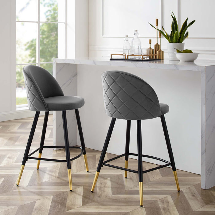 Cordial Performance Velvet Counter Stools Set of 2