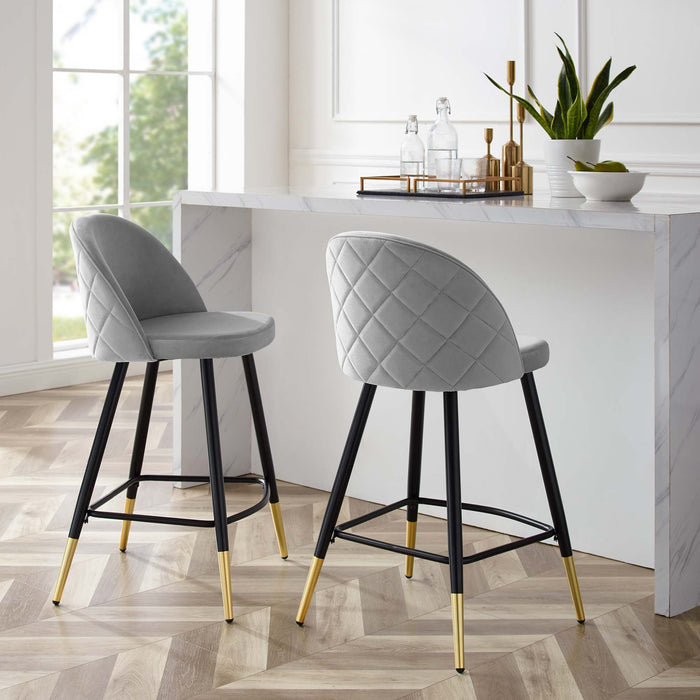 Cordial Performance Velvet Counter Stools Set of 2