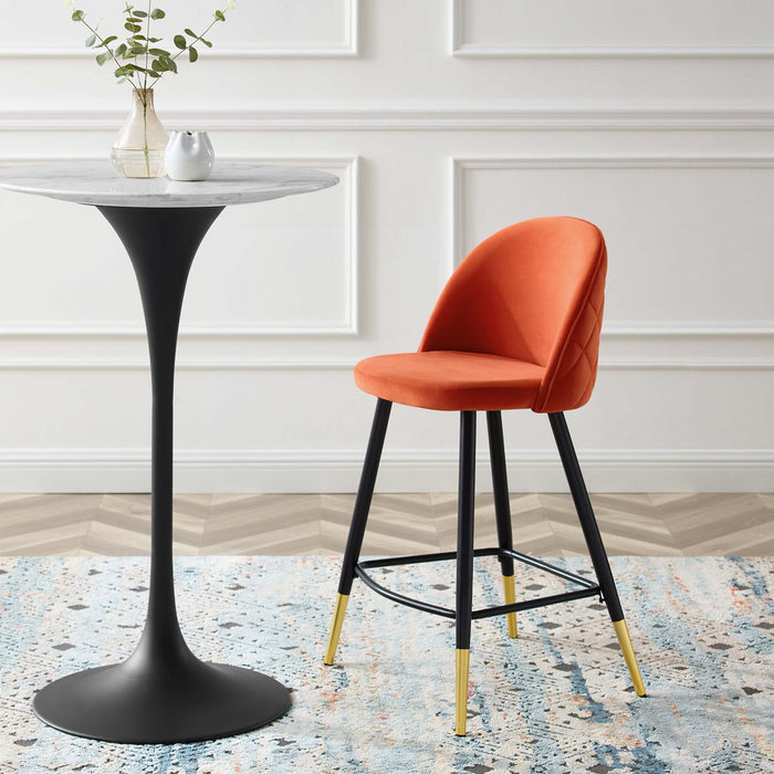 Cordial Performance Velvet Counter Stools Set of 2