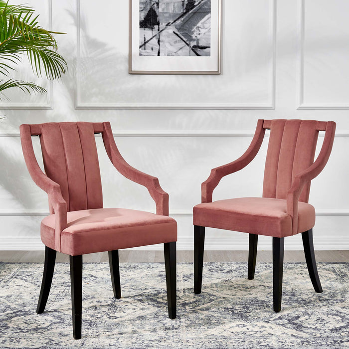 Moxie Upholstered Fabric Dining Armchairs - Set of 2