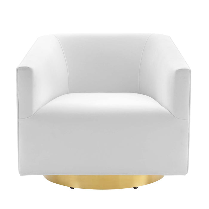 Twist Accent Lounge Performance Velvet Swivel Chair