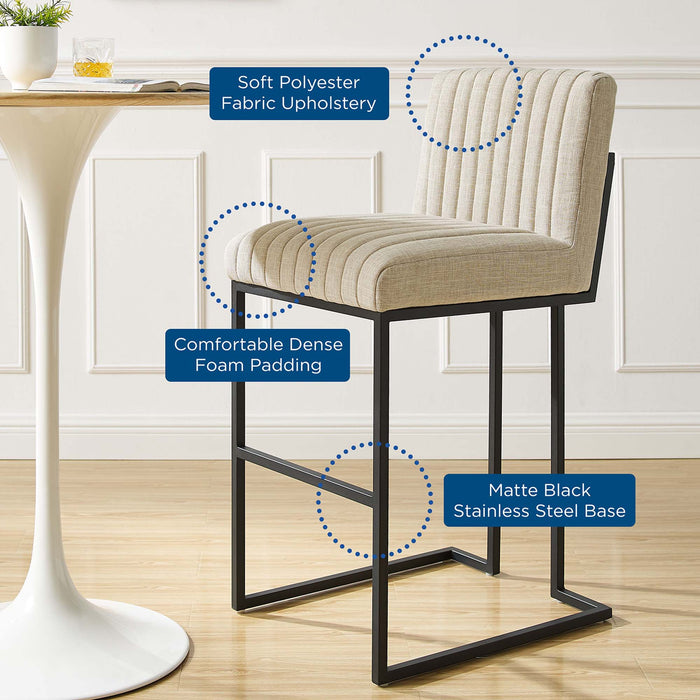 Indulge Channel Tufted Fabric Bar Stool